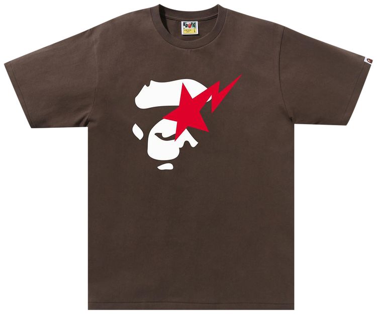 BAPE Ape Face Sta Tee Brown