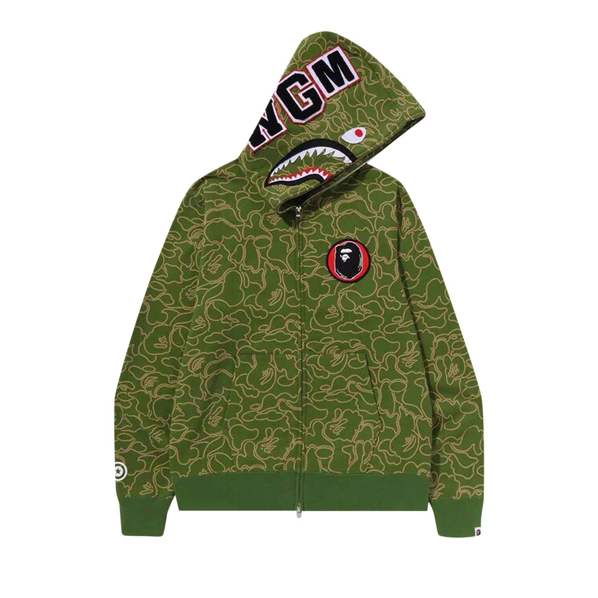 Bape shark hoodie green best sale