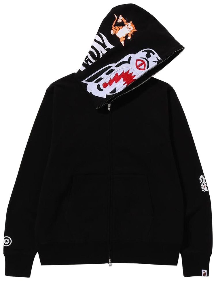 BAPE Tiger Full Zip Hoodie Black
