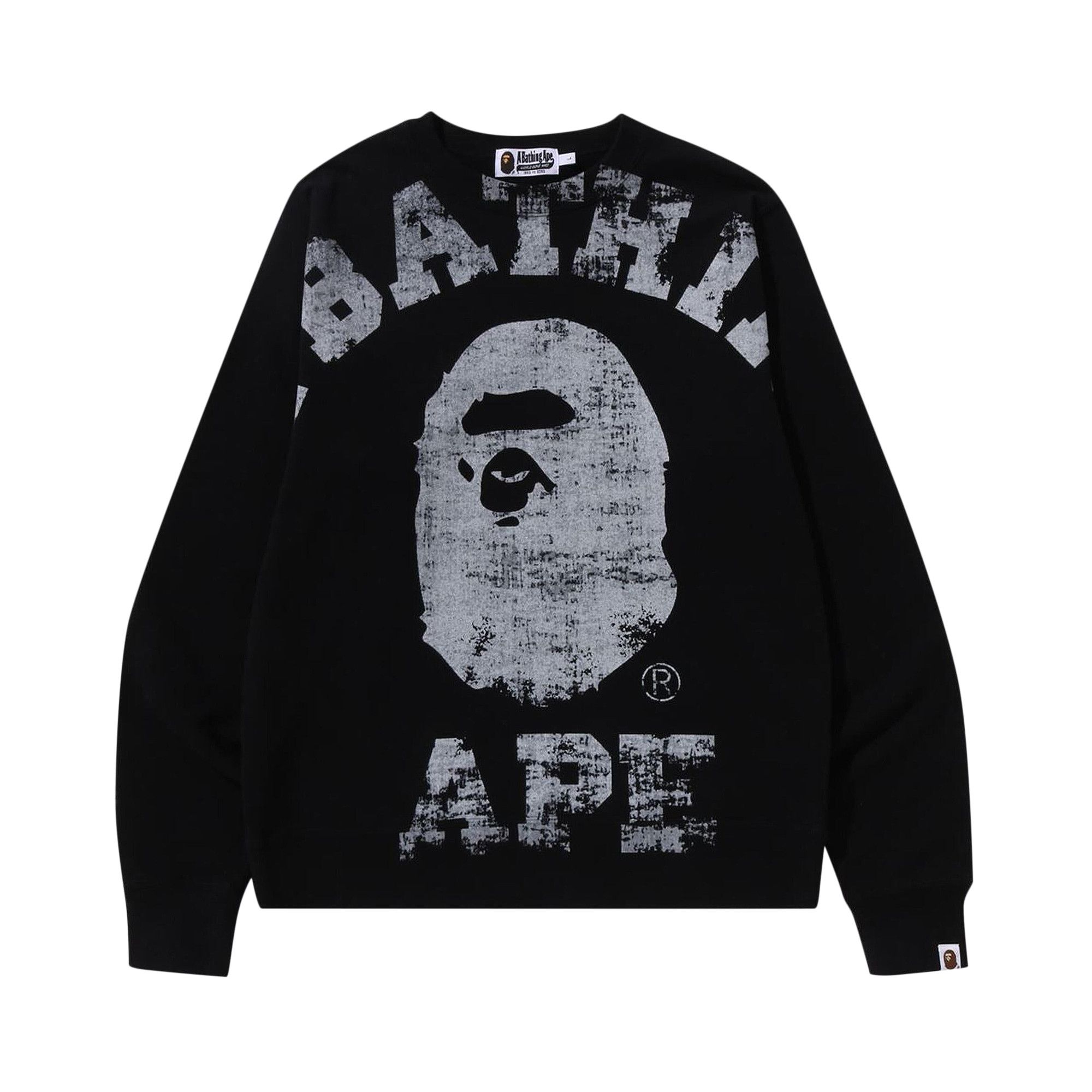 Buy BAPE Big College Crewneck 'Black' - 1J80 113 002 BLACK | GOAT