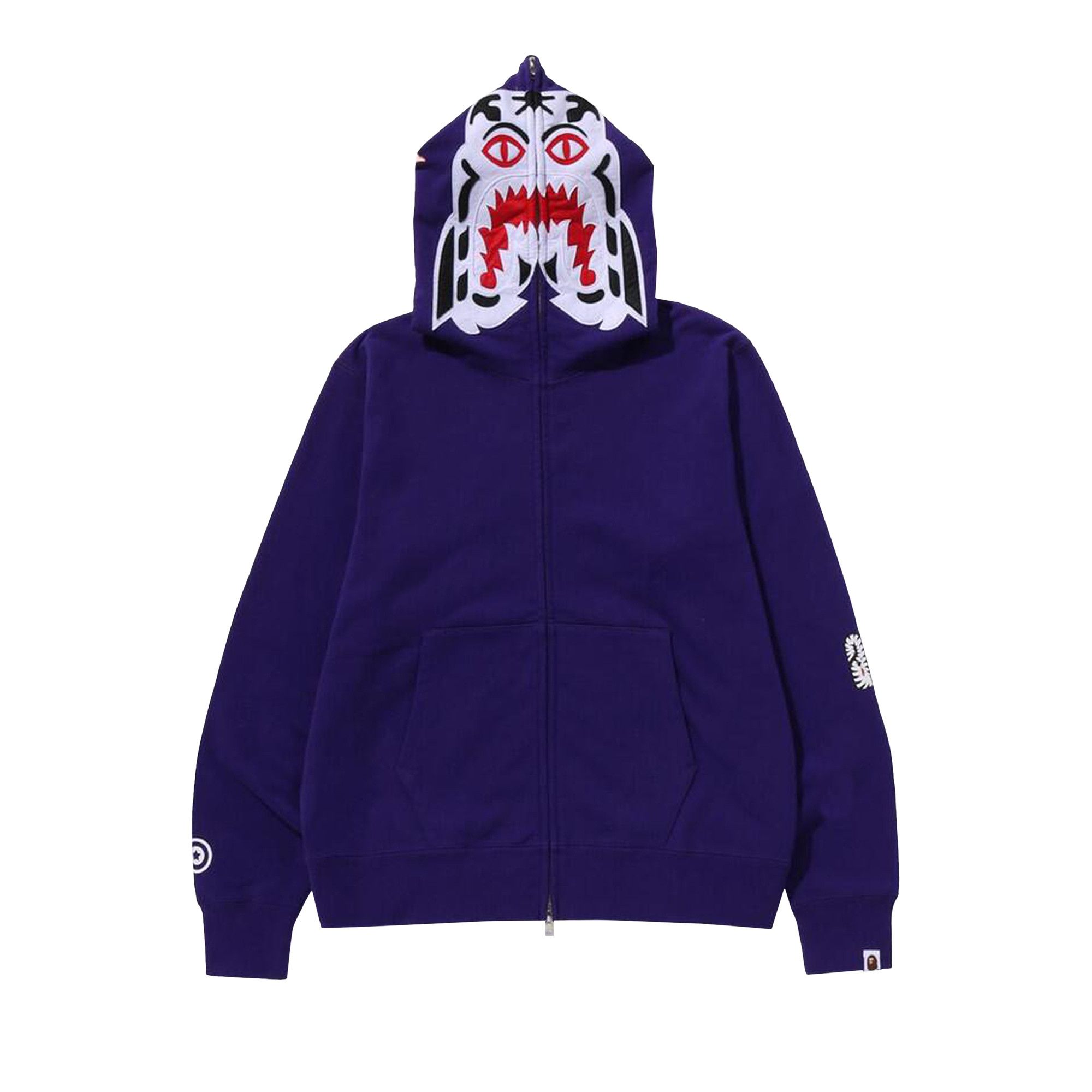 Size xl BAPE Tiger Full Zip Hoodie Purple