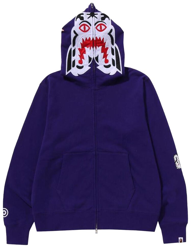BAPE Tiger Full Zip Hoodie Purple