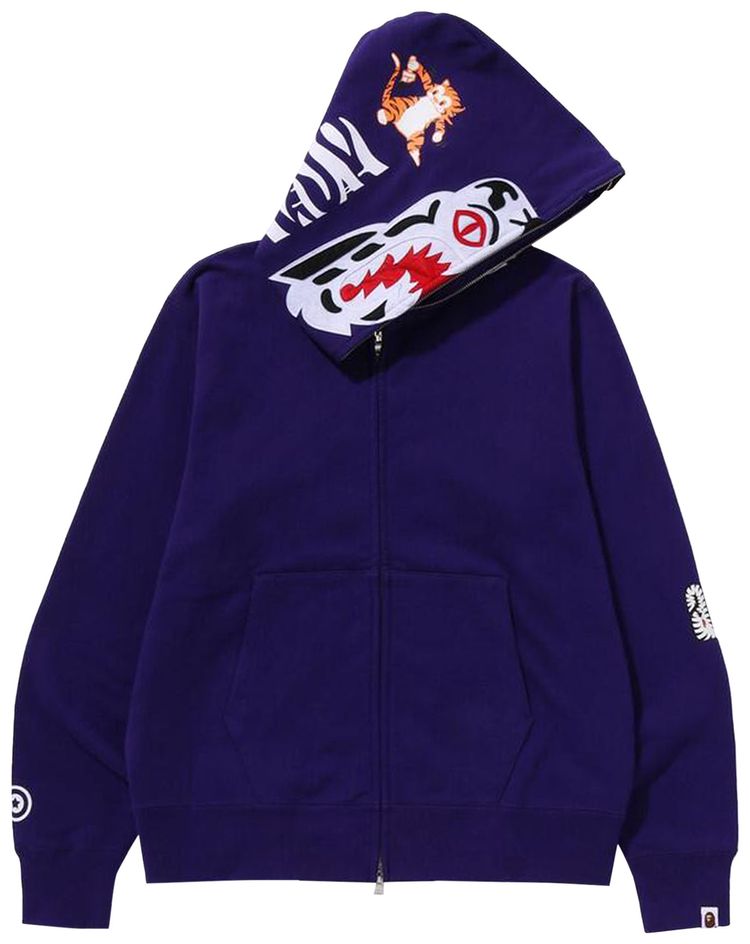 BAPE Tiger Full Zip Hoodie Purple
