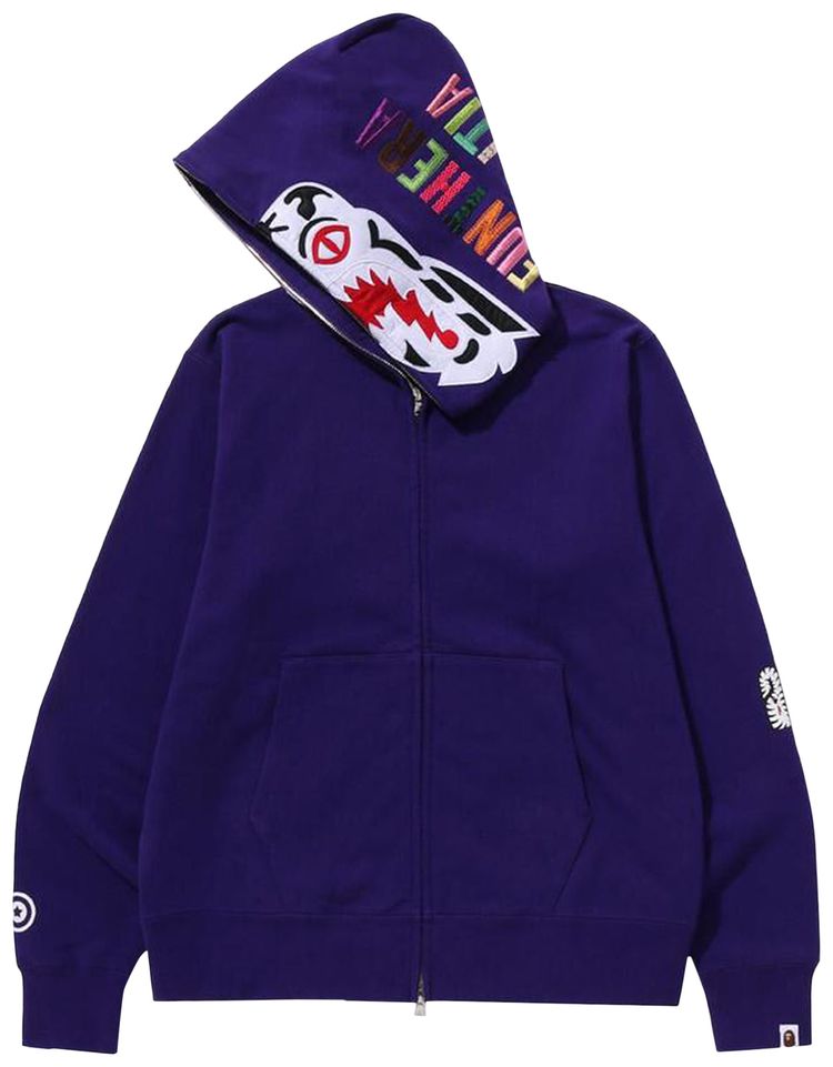 BAPE Tiger Full Zip Hoodie Purple