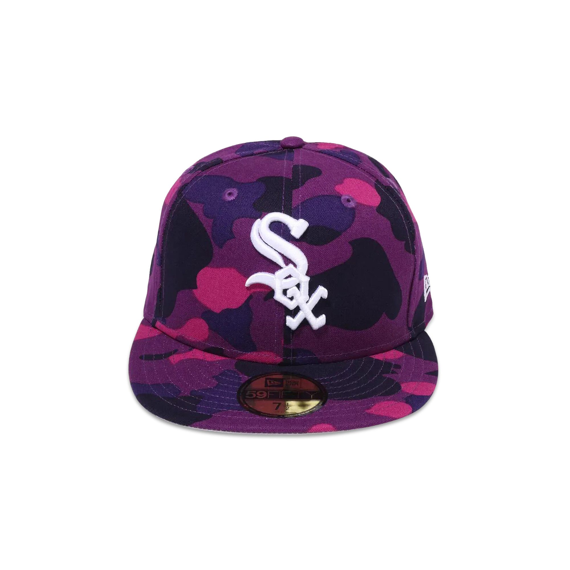 Size 7 1/2 BAPE x MLB x New Era Chicago White Sox 59FIFTY Cap 'Purple'
