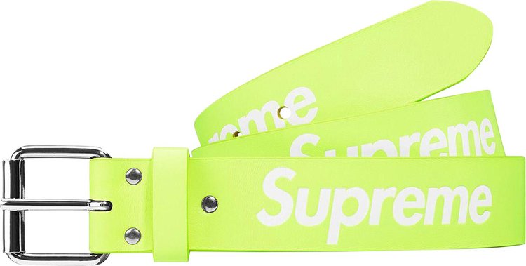 Supreme Repeat Leather Belt 'Fluorescent Yellow'