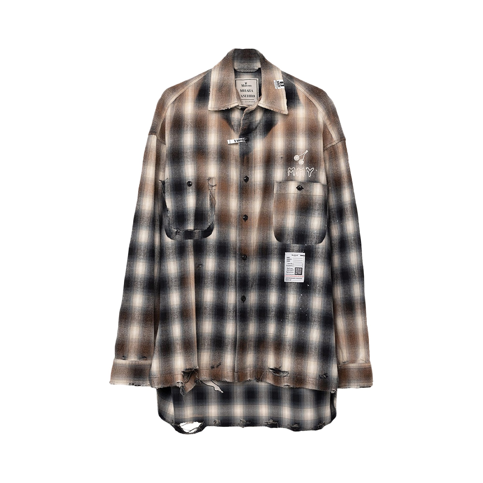 Buy Maison Mihara Yasuhiro Vintage Like Check Long-Sleeve Shirt 'Black' -  J12SH073 BLAC | GOAT