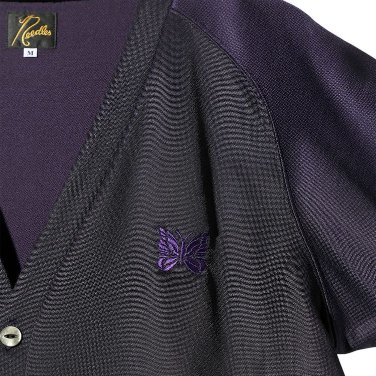 Needles V Neck Cardigan Eggplant