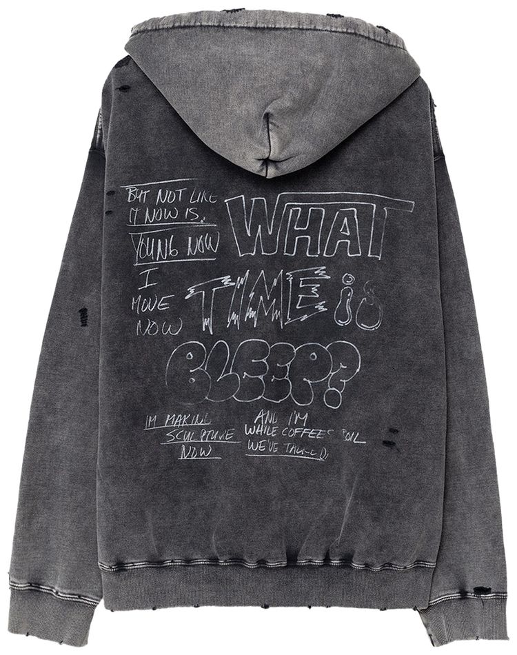 Maison Mihara Yasuhiro Bleached Hoodie Black