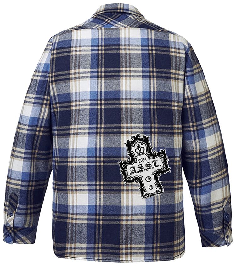 Anti Social Social Club Crown Flannel BlueEcru