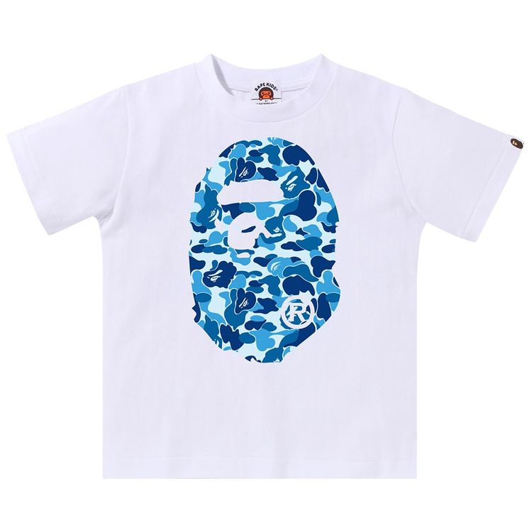BAPE Kids ABC Camo Big Ape Head Tee WhiteBlue