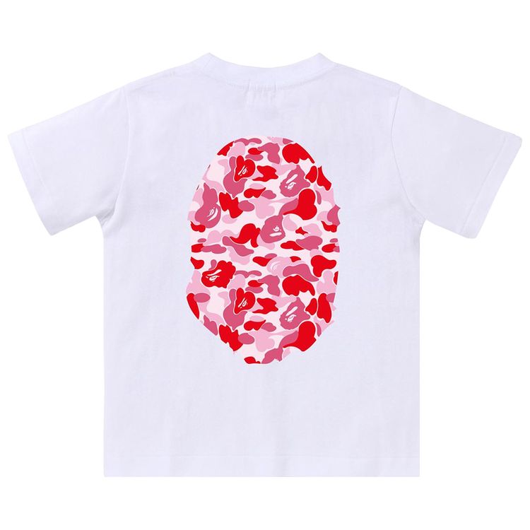 BAPE Kids ABC Camo Big Ape Head Tee WhitePink
