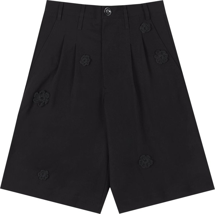 Song for the Mute Single Pleated Shorts 'Black'