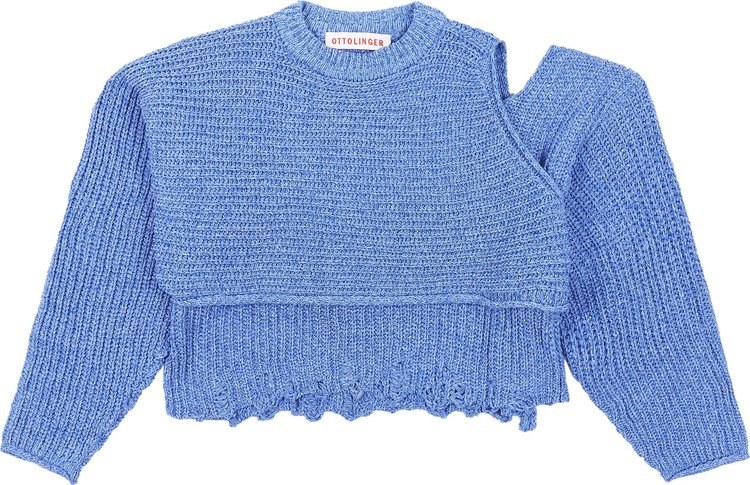 Ottolinger Knitted Deconstructed Wrap Knit Top 'Blue'