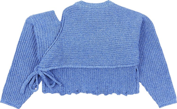 Ottolinger Knitted Deconstructed Wrap Knit Top Blue