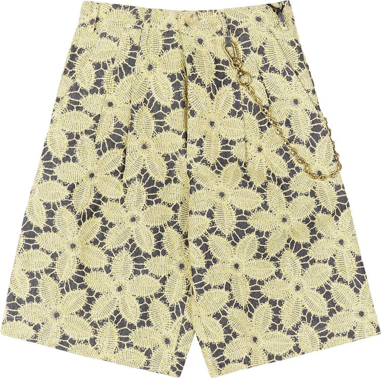 Song for the Mute Single Pleated Shorts Yellow