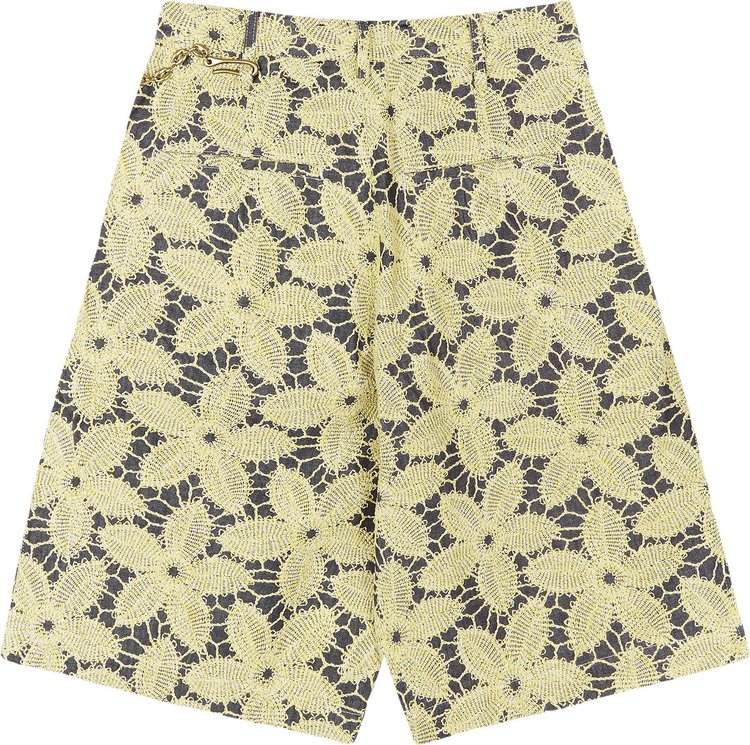 Song for the Mute Single Pleated Shorts Yellow