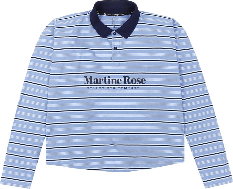 Martine Rose Long-Sleeve Polo 'Blue Stripe'