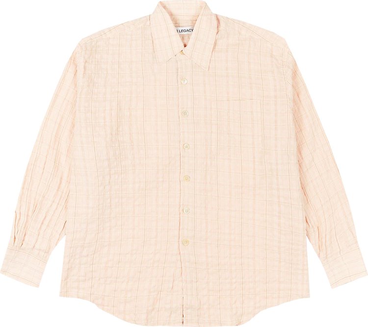 Our Legacy Check Seersucker Borrowed Button Down Shirt 'Beige'