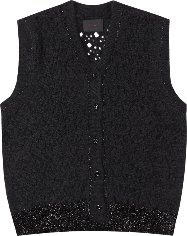 Simone Rocha Tinsel Knit Vest 'Black'