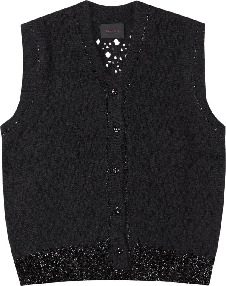 Simone Rocha Tinsel Knit Vest Black