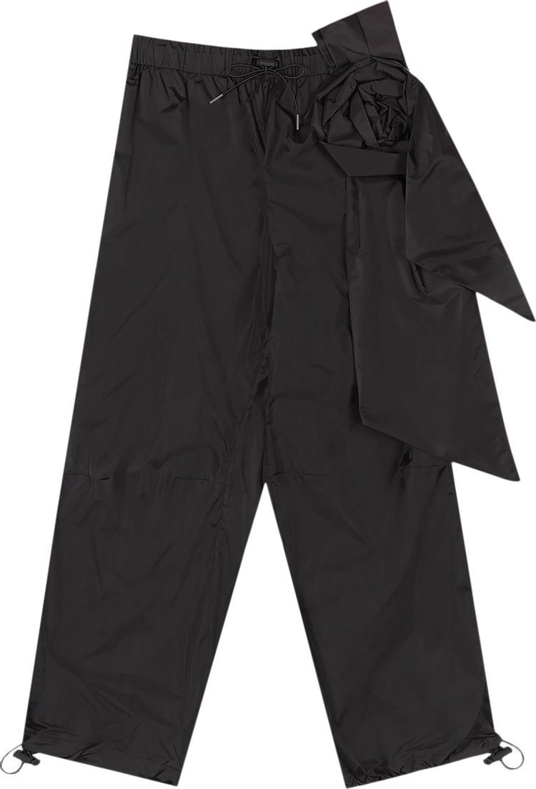 Simone Rocha Pressed Rose Tech Track Trousers Black