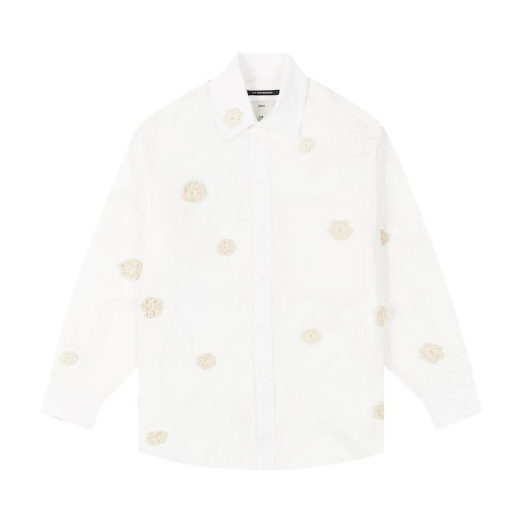 Song for the Mute Long-Sleeve Pleated Box Shirt 'White'