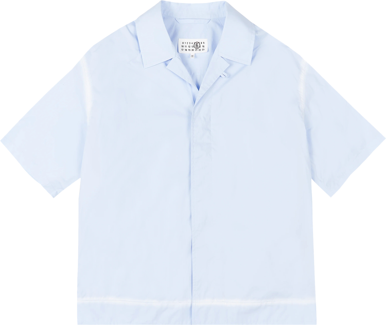 MM6 Maison Margiela Camp Collar Poplin Short-Sleeve Button Down Shirt 'Blue'