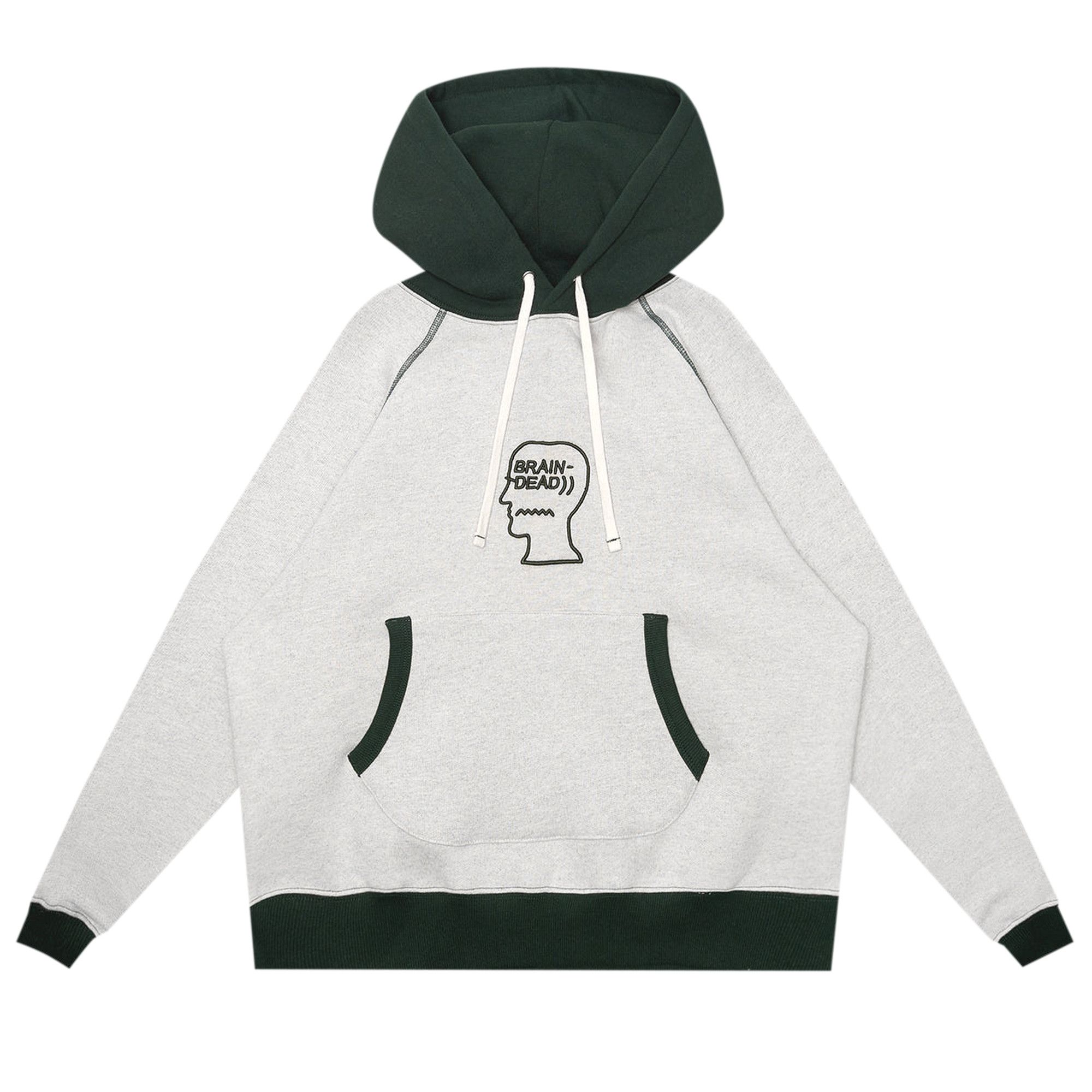 Buy Brain Dead Fleece Logo Head Raglan Hoodie 'Oatmeal Green
