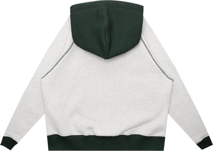 Brain Dead Fleece Logo Head Raglan Hoodie Oatmeal Green