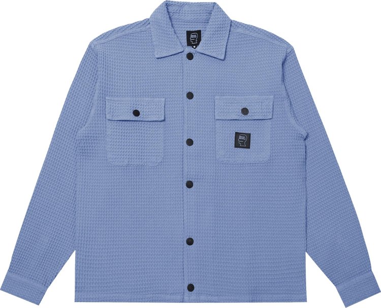 Brain Dead Waffle Button Front Shirt 'Blueberry'
