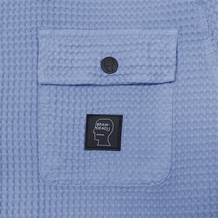 Brain Dead Waffle Button Front Shirt Blueberry