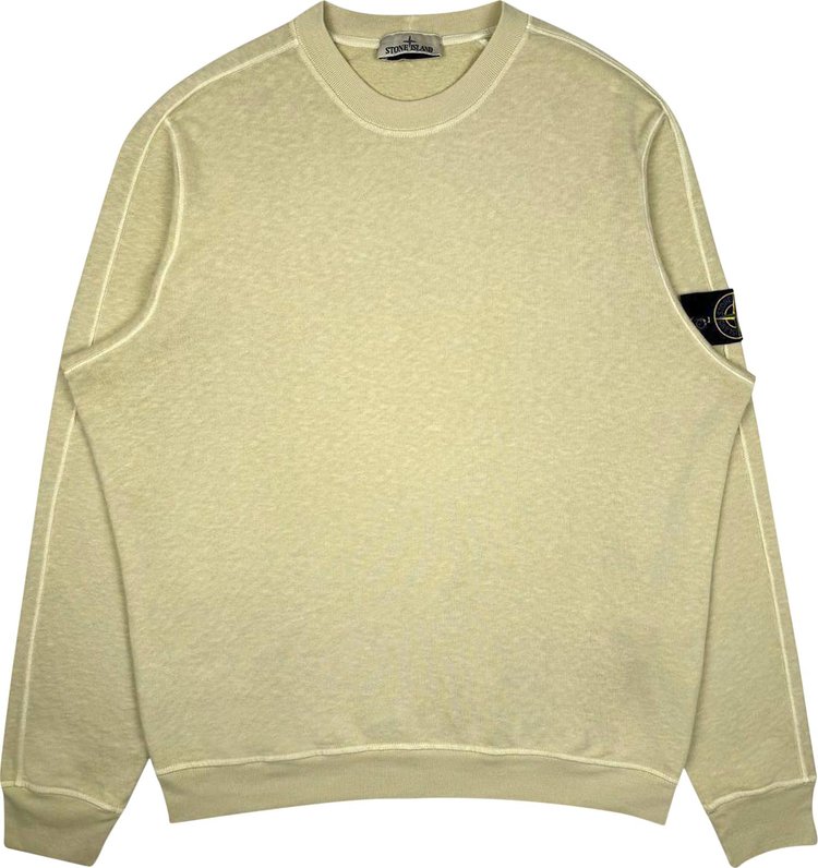 Stone Island Logo Patch Crewneck Sweatshirt Natural