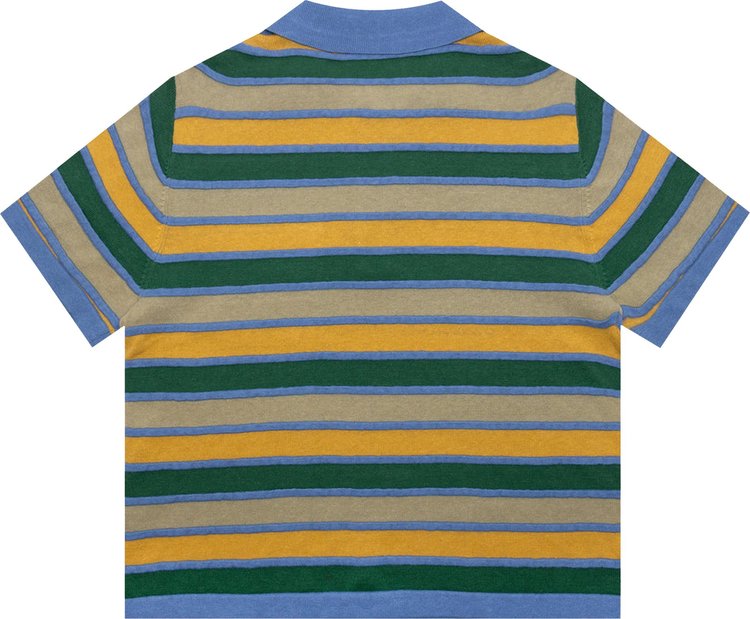 Brain Dead Lifted Stripe Half Zip Shirt Yellow Multicolor