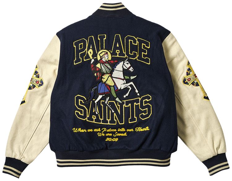 Palace Saints Varsity Jacket Navy