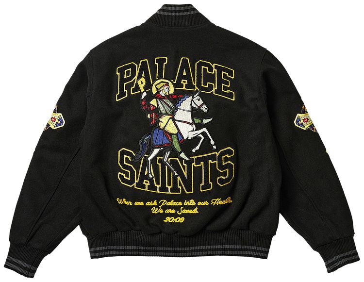 Palace Saints Varsity Jacket Black
