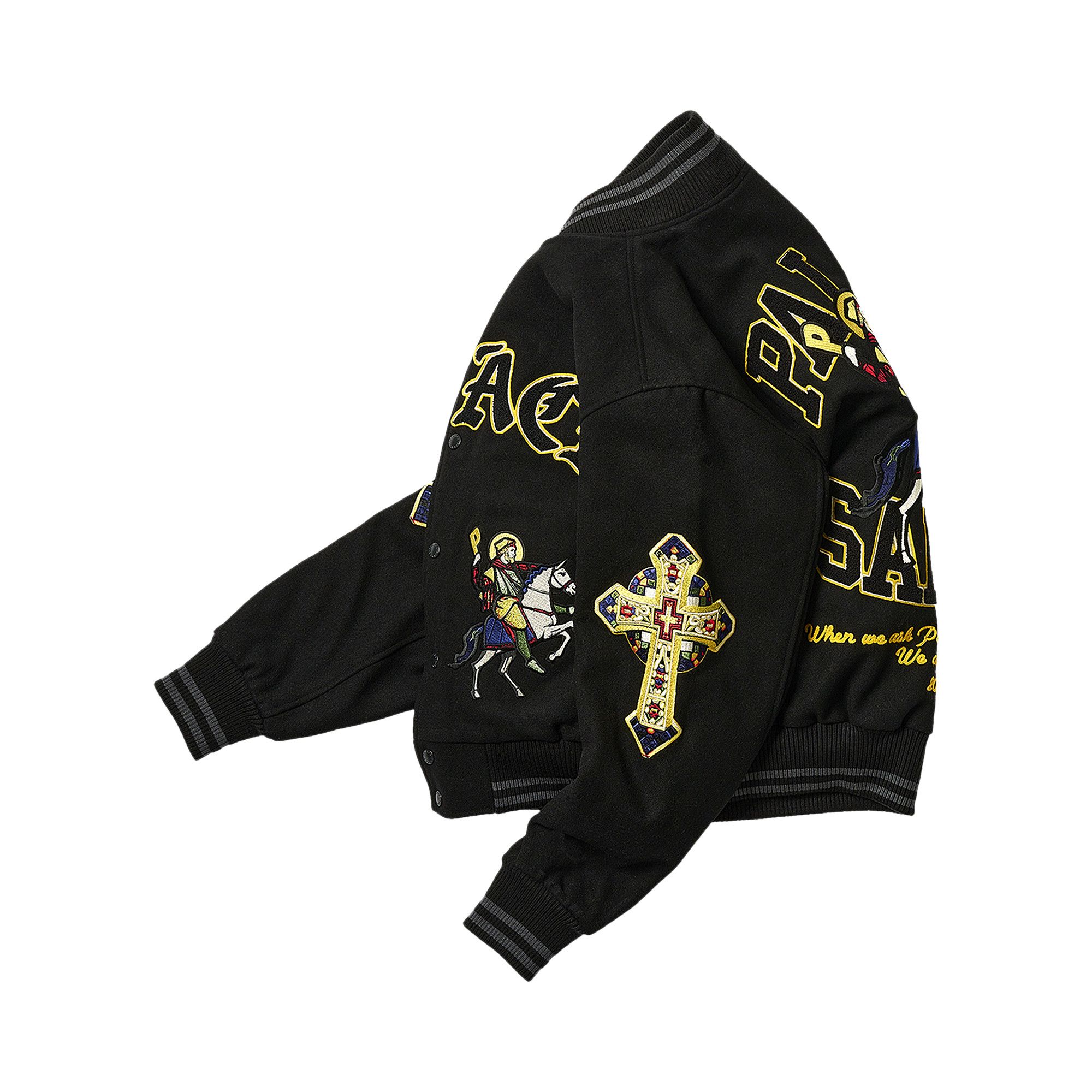 Buy Palace Saints Varsity Jacket 'Black' - P26JK043 | GOAT