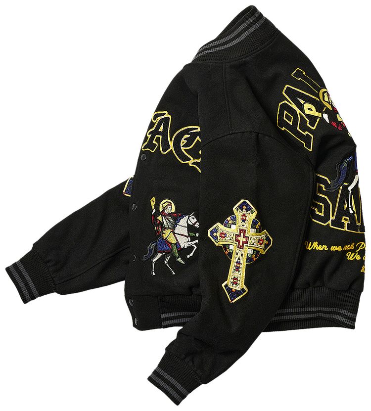 Palace Saints Varsity Jacket Black
