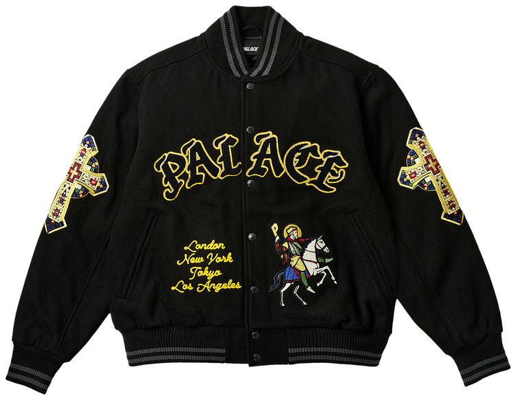Palace Saints Varsity Jacket Black
