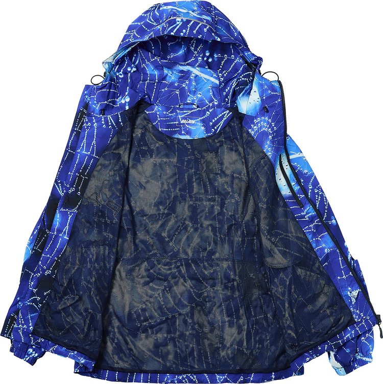 Palace Arc Shell Hooded Jacket Spider Web Blue