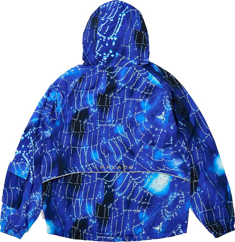 Palace Arc Shell Hooded Jacket Spider Web Blue