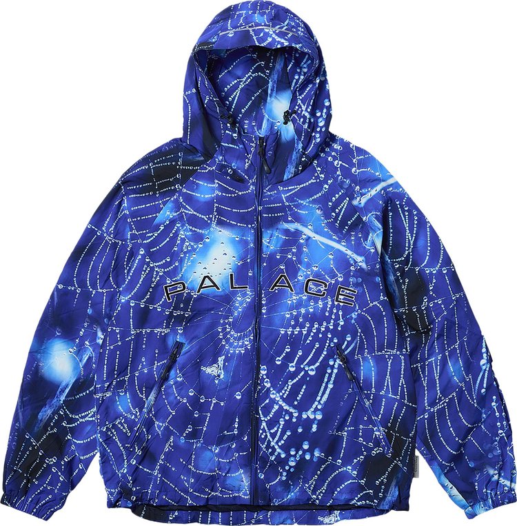 Palace Arc Shell Hooded Jacket Spider Web Blue