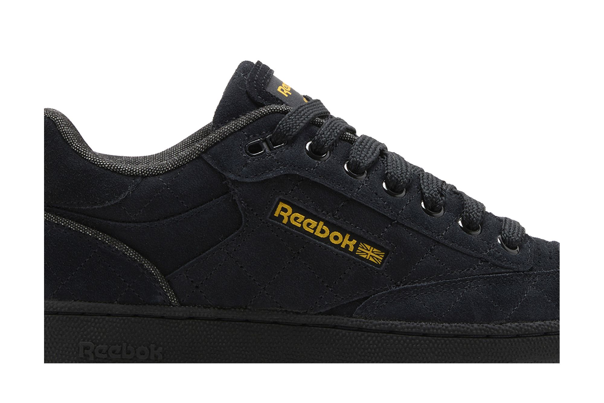 Black suede reebok club c on sale