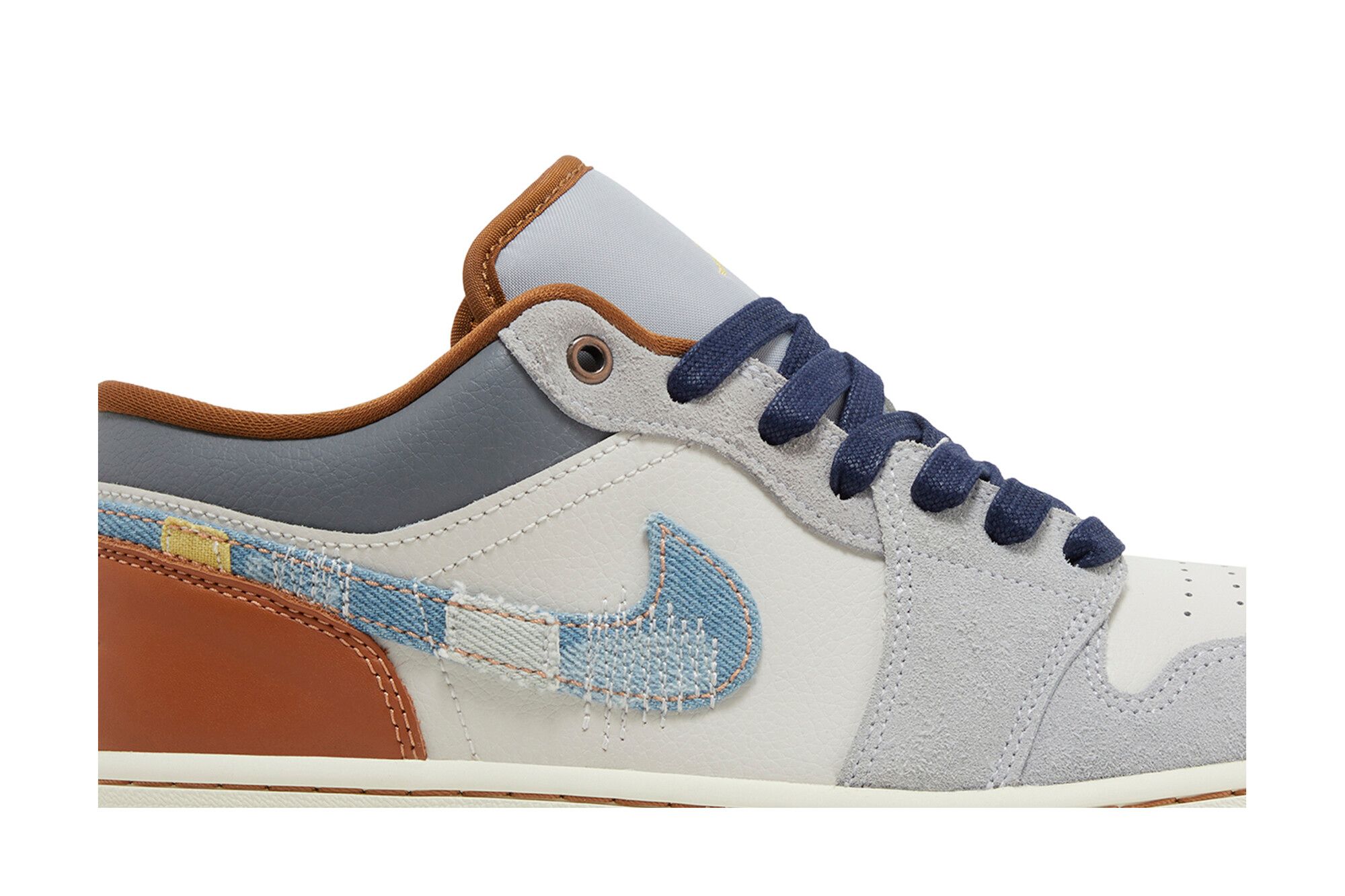 NIKE ☆ Air Jordan 1 Low SE 'Repaired Denim Swoosh' Jordan 1 Low SE Phantom Repaired Denim Swoosh Sneaker