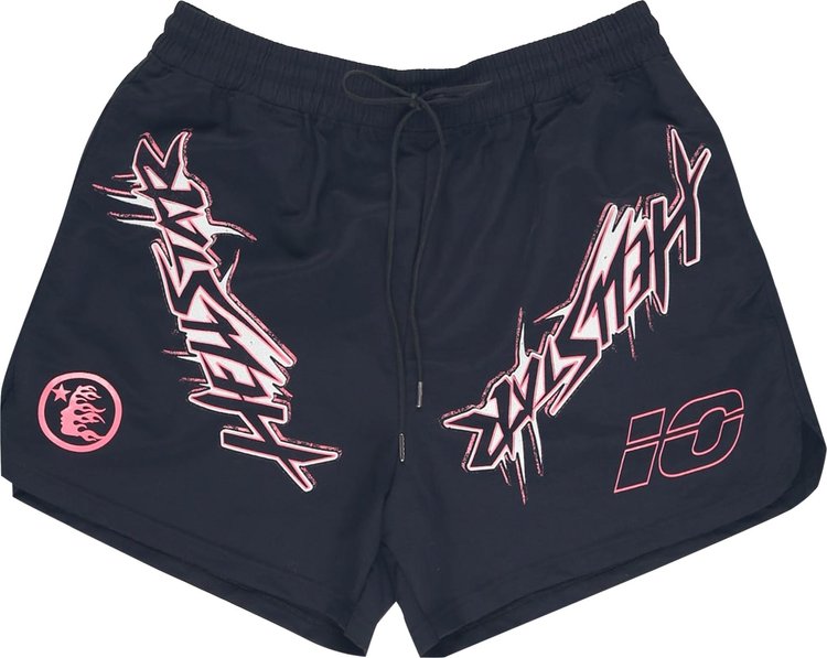 Hellstar Waxed Nylon Athletic Shorts 'Black'