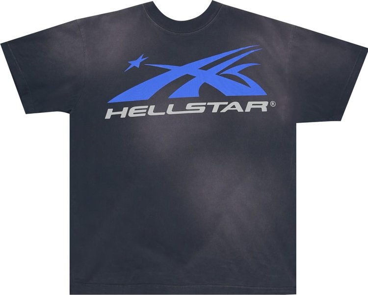 Hellstar Gel Sport Logo T-Shirt 'Black/Blue'