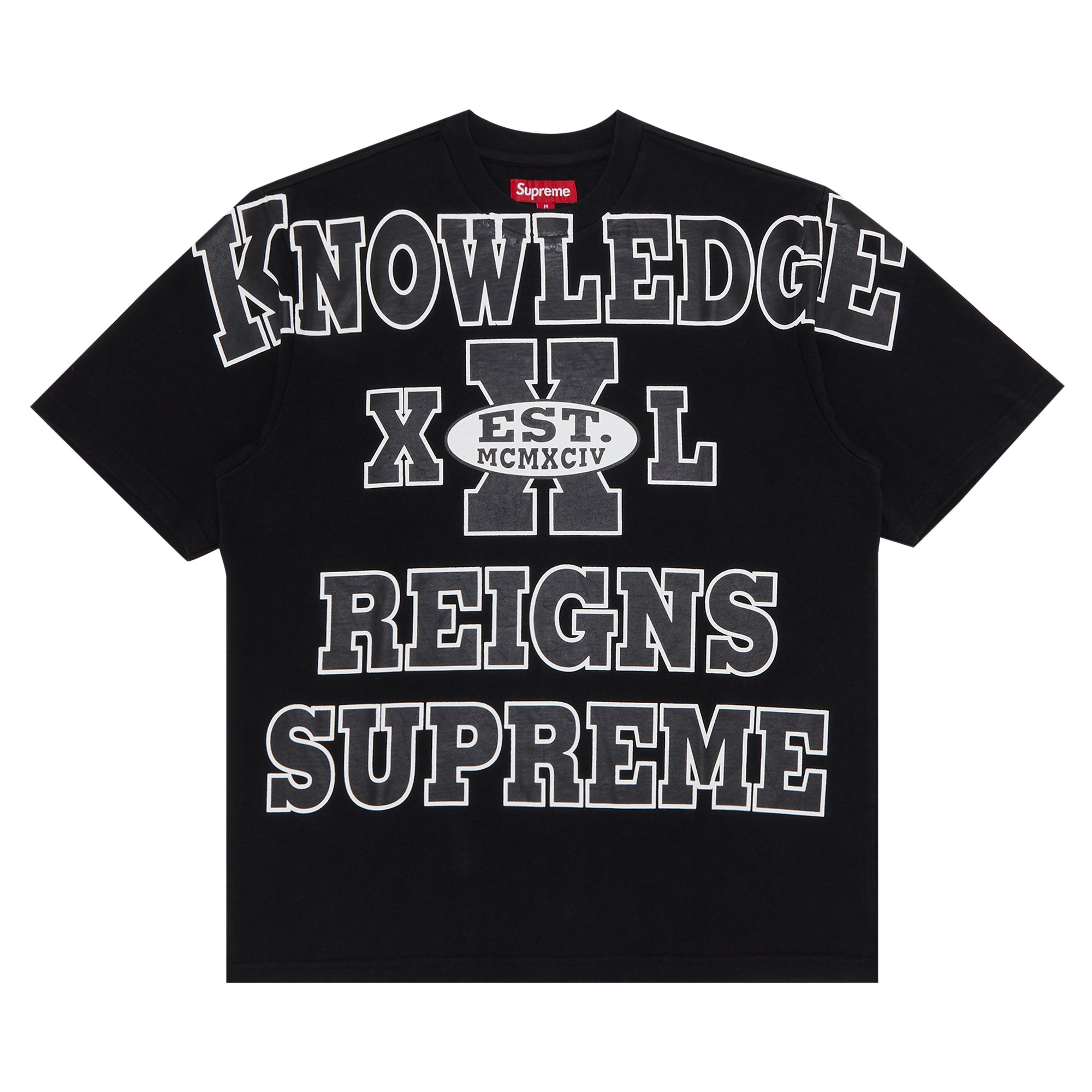 Buy Supreme Overprint Knowledge Short-Sleeve Top 'Black' - SS24KN62 BLACK |  GOAT