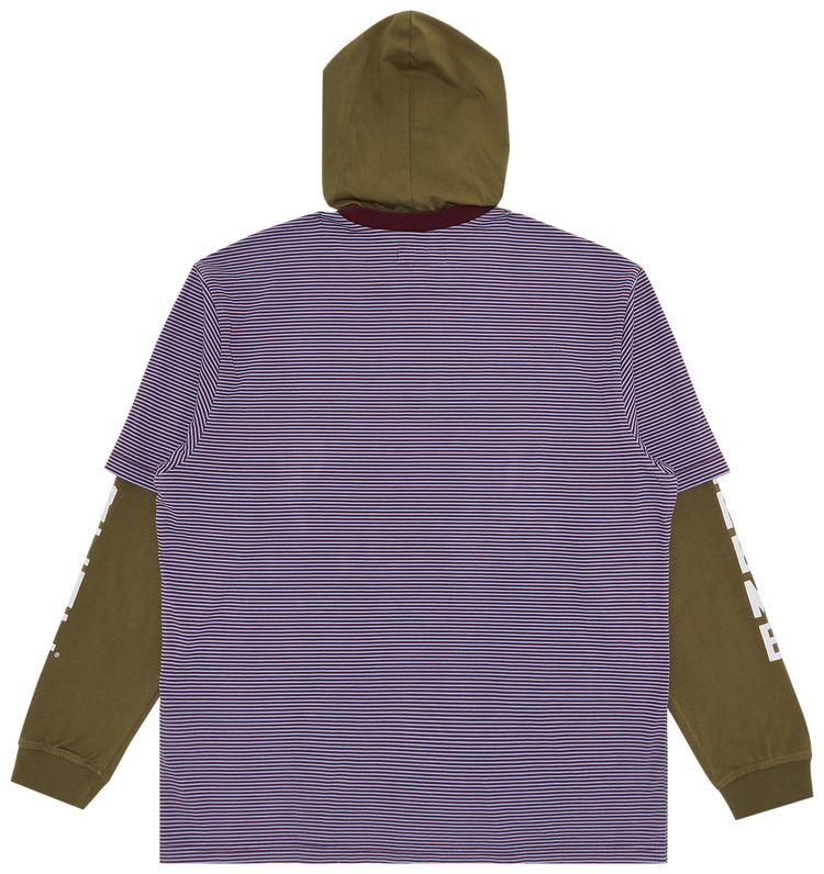 Supreme Layered Hooded Long Sleeve Top Olive