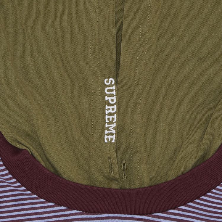 Supreme Layered Hooded Long Sleeve Top Olive