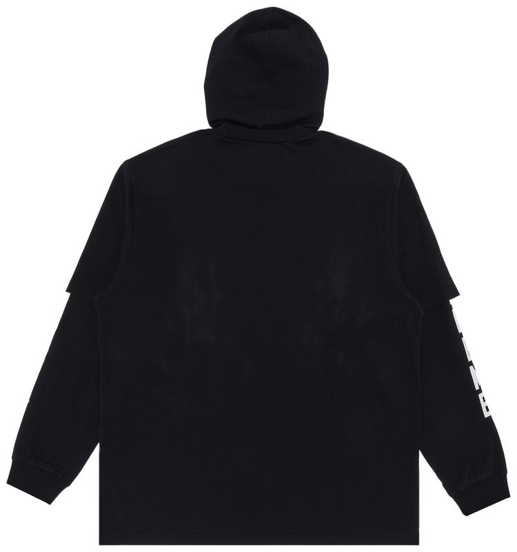 Supreme Layered Hooded Long Sleeve Top Black